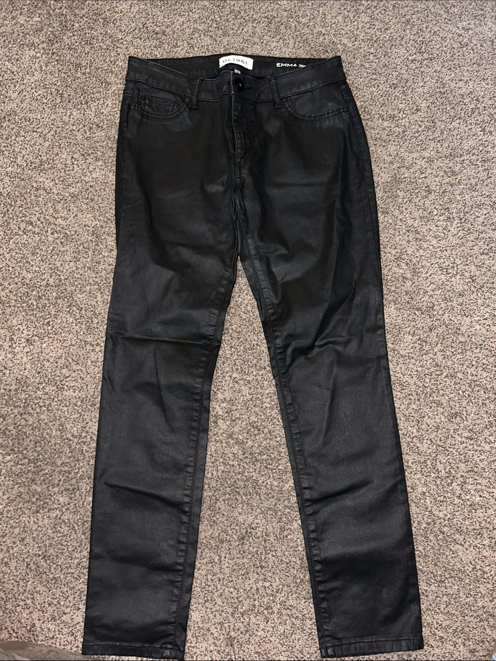 DL1961 Coated Black Skinny Jeans